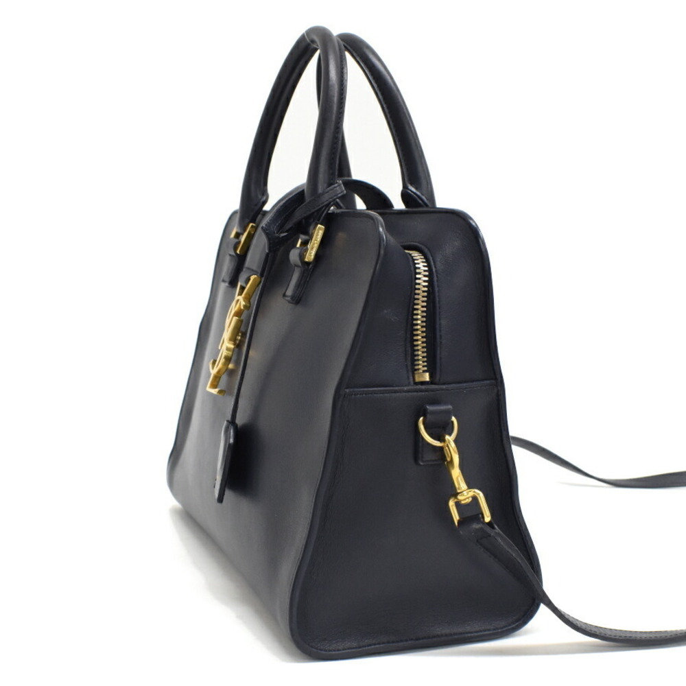 Saint Laurent Cabas Bag Dark Navy Blue Leather PARIS - Picture 2 of 9